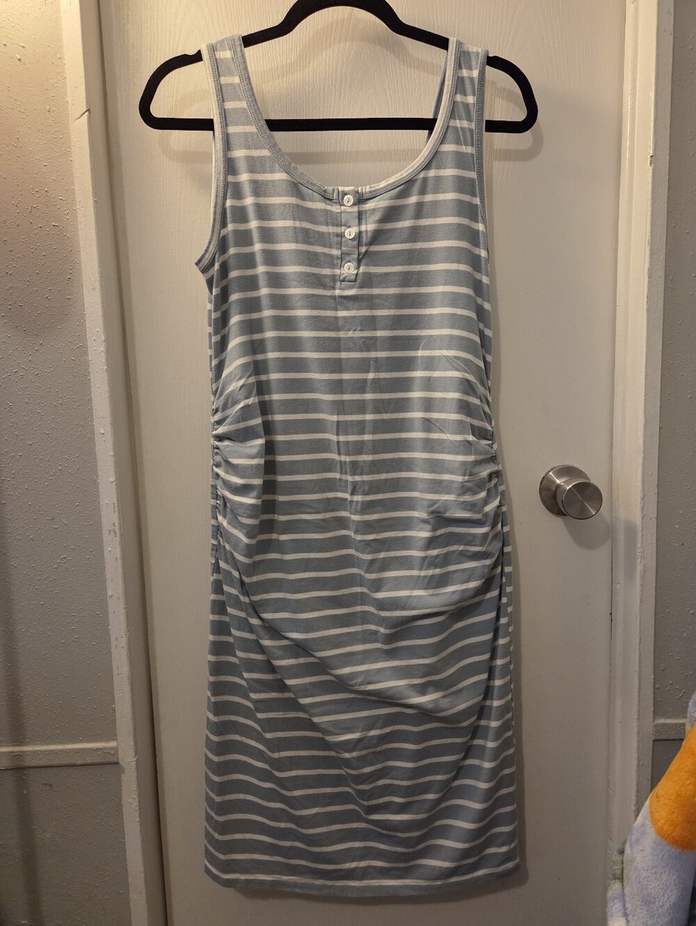 Maternity Heart & Hips Blue and White Striped Summer Dress